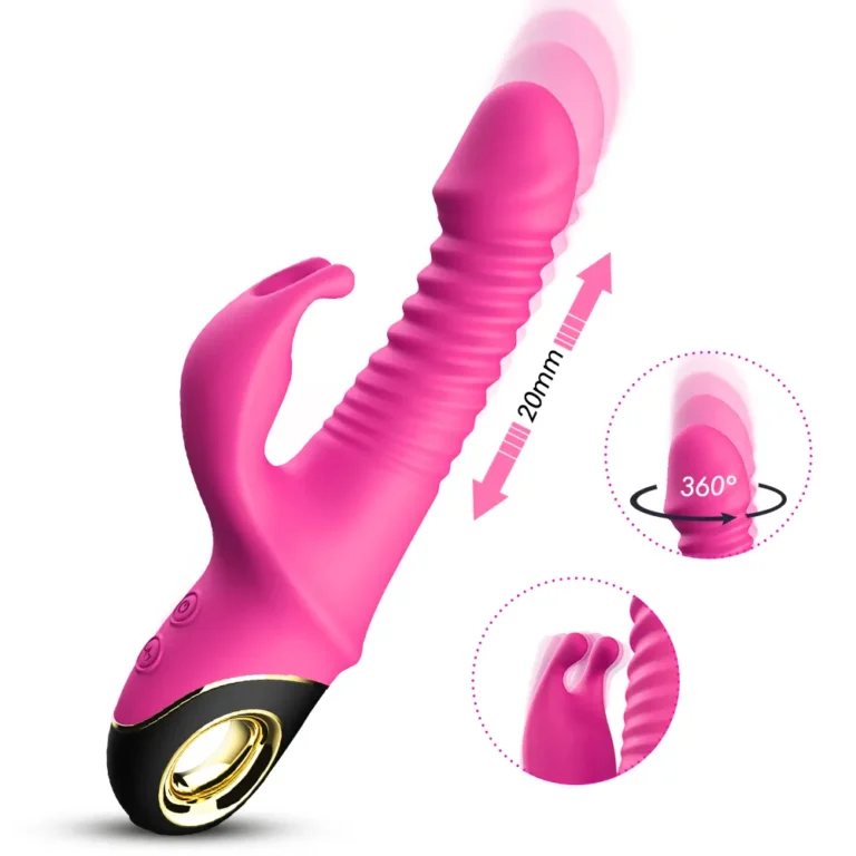 Telescopic thrusting Dildo Vibrator With 360 Rotation